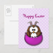 Paasuil - roze feestdagenkaart (Voorkant / Achterkant)