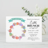 Paasuitnodiging Brunch Krans van Eieren Kaart (Staand voorkant)