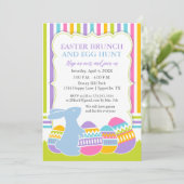 Paasuitnodiging Bunny Egg Hunt of Brunch Kaart (Staand voorkant)