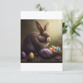 Paasuitnodiging, eierjacht, brunch, schattige bunn kaart (Staand voorkant)