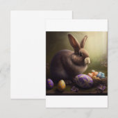 Paasuitnodiging, eierjacht, brunch, schattige bunn kaart (Voorkant / Achterkant)