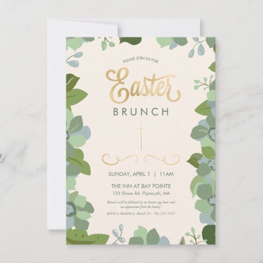 Paasuitnodiging Kaart - Bloemen, Aangepast, Elegan (Voorkant)