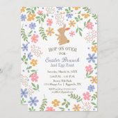 Paasuitnodiging leuk konijn voor brunch kaart (Voorkant / Achterkant)