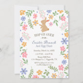 Paasuitnodiging Leuke Schattigee Bunny voor brunch Kaart (Voorkant)
