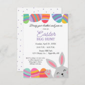 Paasuitnodiging Schattige Bunny  Eggs Kaart (Voorkant / Achterkant)