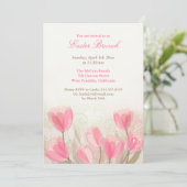 Paasuitnodiging Tulpen Bloemen Platte Kaart (Staand voorkant)