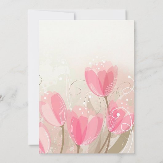 Paasuitnodiging Tulpen Bloemen Platte Kaart (Achterkant)