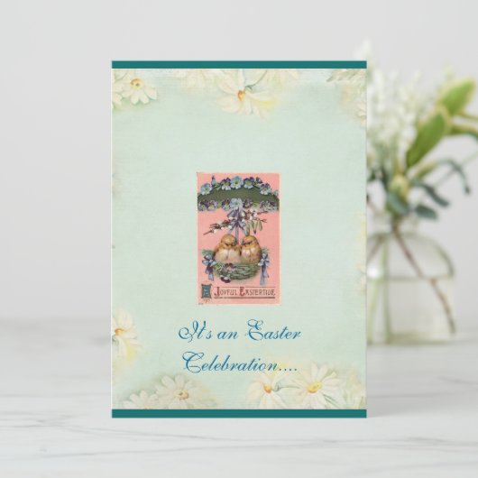 Paasuitnodiging vieren kaart (Staand voorkant)