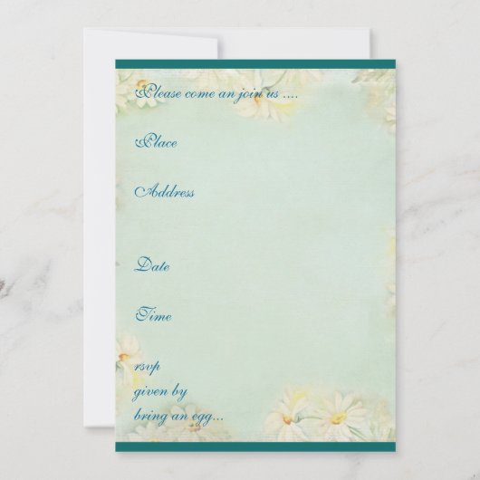 Paasuitnodiging vieren kaart (Achterkant)