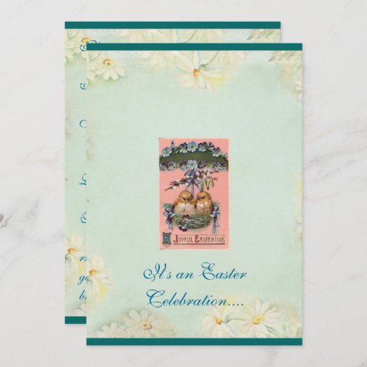 Paasuitnodiging vieren kaart (Voorkant / Achterkant)