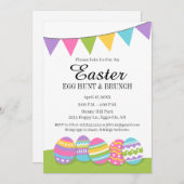 Paasuitnodiging voor Egg Hunt of Brunch Kaart (Voorkant / Achterkant)