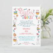 Paasvaganza pascua tuin picknick eierjacht kaart (Staand voorkant)