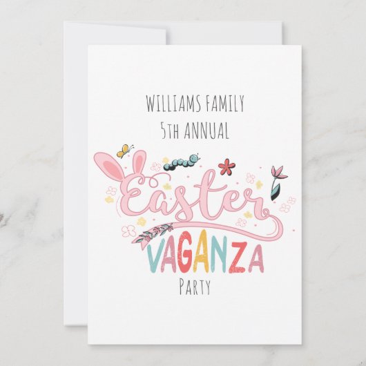 Paasvaganza pascua tuin picknick eierjacht kaart (Achterkant)