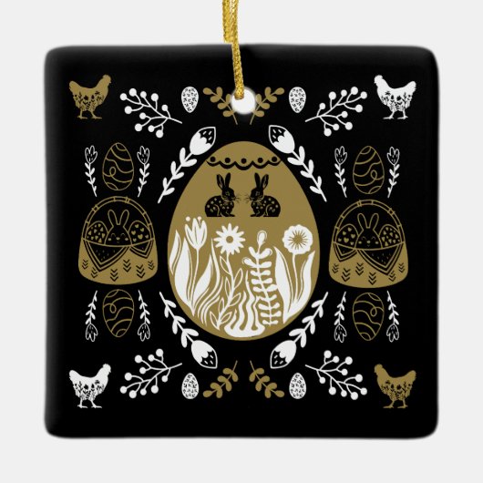 Paasvakantie april cadeau keramisch ornament (Voorkant)