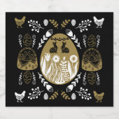 Paasvakantie april cadeau sparkling wijnetiket (Enkel label)