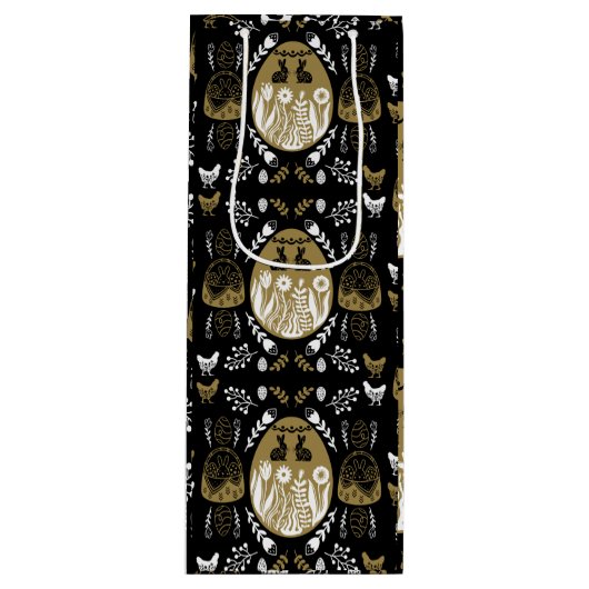 Paasvakantie april cadeau wijn cadeautas (Voorkant)