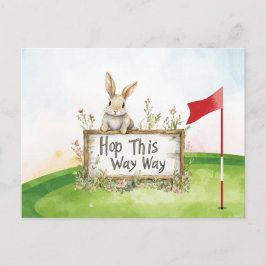 Paasvakantie golfen op putting green feestdagenkaart