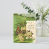  paasvakantie kuikens briefkaart (Staand voorkant)