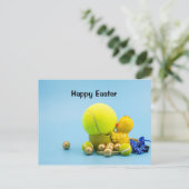 Paasvakantie met kip en bal briefkaart (Staand voorkant)