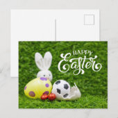 Paasvakantie met Voetbal paasbericht Briefkaart (Voorkant / Achterkant)