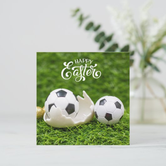 Paasvakantie met Voetbal Paaseieren groen (Staand voorkant)