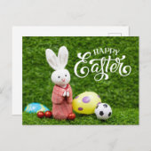 Paasvakantie met Voetbal Paaseieren groen Briefkaart (Voorkant / Achterkant)