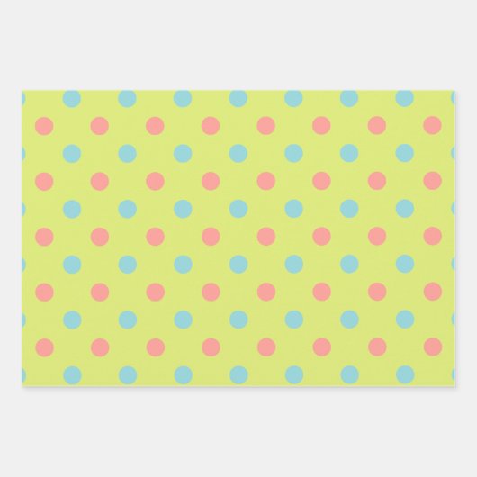 Paasvakantie Polka Dot Pattern Collectie Inpakpapier Vel (Voorkant)
