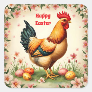 Paasvakantie Trendy Easter Collectie Vierkante Sticker