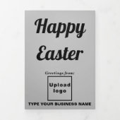 Paasvakantiezaken Grijze drievoudige feestdag Kaar Drieluik Wenskaart (Cover)