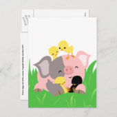 Paasvarken en kuikens briefkaart (Voorkant / Achterkant)