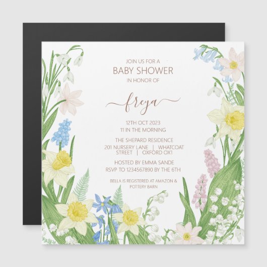 Paasveer Baby shower Magnetische Uitnodiging (Voorkant / Achterkant)