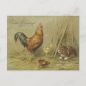 Paasvergrotingen  cichenkuikens - aangepaste tekst feestdagenkaart (Voorkant)