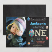 Paasverjaardag Jongen Pasen Paaseieren eerste 1 da Kaart (Voorkant / Achterkant)