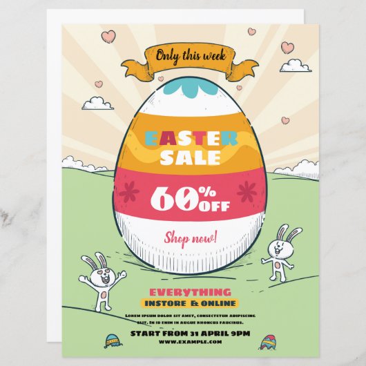 Paasverkoop Flyer Sjabloon (Voorkant / Achterkant)