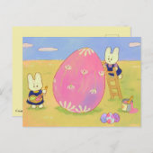 Paasversiering konijntjes Briefkaart (Voorkant / Achterkant)