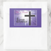 Paasverslaafden Kruisstoot op Paars, Risen Rechthoekige Sticker (Tas)