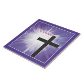 Paasverslaafden Kruisstoot op Paars, Risen Tegeltje (Zijkant)