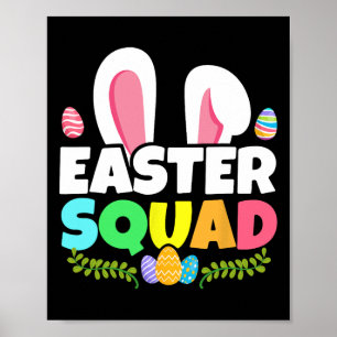 Paasvierfamilie komt overeen met Bunny Ears Egg Hu Poster