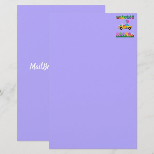 Paasviering Paarse briefpapier (Voorkant / Achterkant)