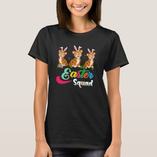 Paasvierkantje Drie Kute Bunnies Tigers Chocolade  T-shirt (Voorkant)