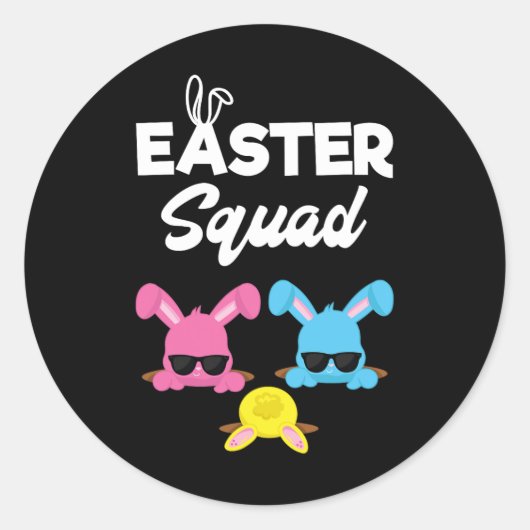 Paasvierkantsfamilie die geschikt is voor paasuitr ronde sticker (Voorkant)