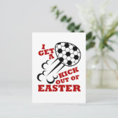 Paasvoetbalschoen ik krijg een gril uit de paastij briefkaart (Staand voorkant)