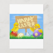 Paasvogels en eieren met teken feestdagenkaart (Voorkant)