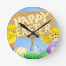 Paasvogels en eieren met teken