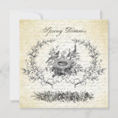 paasvogels en nestuitnodiging kaart (Voorkant)