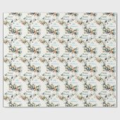 Paasvogels & Pastel Eieren Waterverf Bloem Cadeaupapier (Vlak)