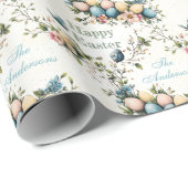 Paasvogels & Pastel Eieren Waterverf Bloem Cadeaupapier (Rol Hoek)