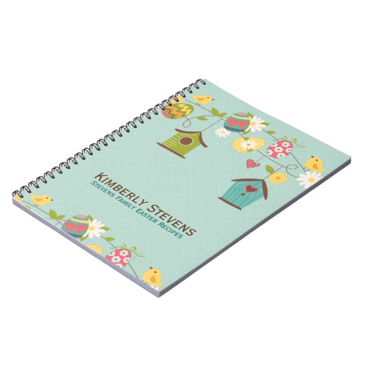 Paasvogels, vogelfokkers en -eieren notitieboek (Linkerzijde)