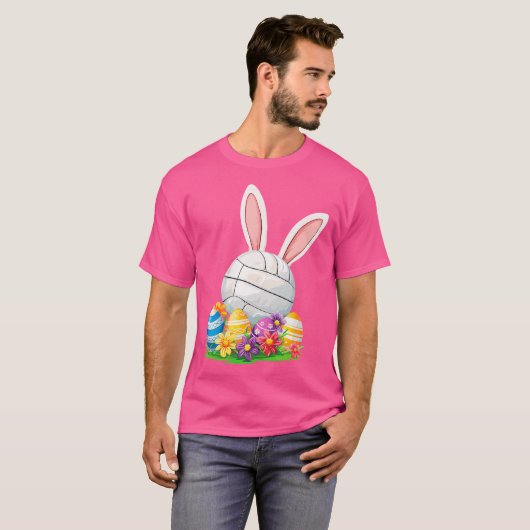 Paasvolleybal Bunny Paasdag T-shirt (Voorkant volledig)