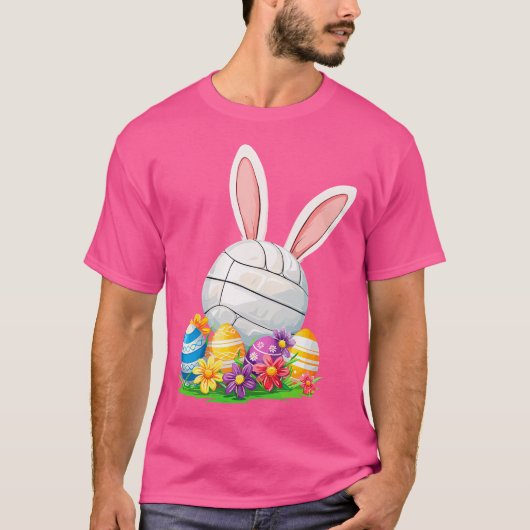 Paasvolleybal Bunny Paasdag T-shirt (Voorkant)